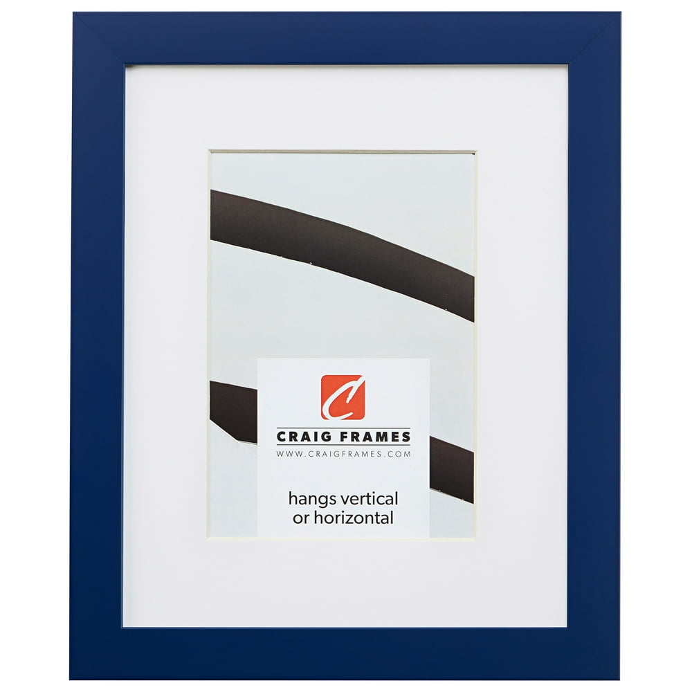 Craig Frames Confetti, 11x14 inch Modern Blue Picture Frame Matted for