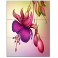 thumbnail image 2 of Design Art - Fuchsia Flowers with Green Leaves, 2 of 3