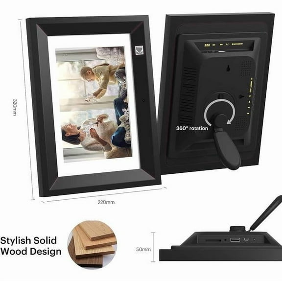 KODAK RDPF-1020V BLACK 10.1 inch IPS800x1280 8GB Wooden frame, Black, Digital Photo Frame