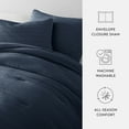 thumbnail image 6 of Textured Waffle Comforter Set in Navy Blue Waffle Comforter Bedding Sets, King/Cal King Size Bedding by Comfort Canopy, 6 of 10