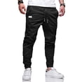 thumbnail image 1 of Pantalones de chándal Bilitry BIBONG para hombre, estilo chino cargo, negro, algodón, XXL, 1 of 8