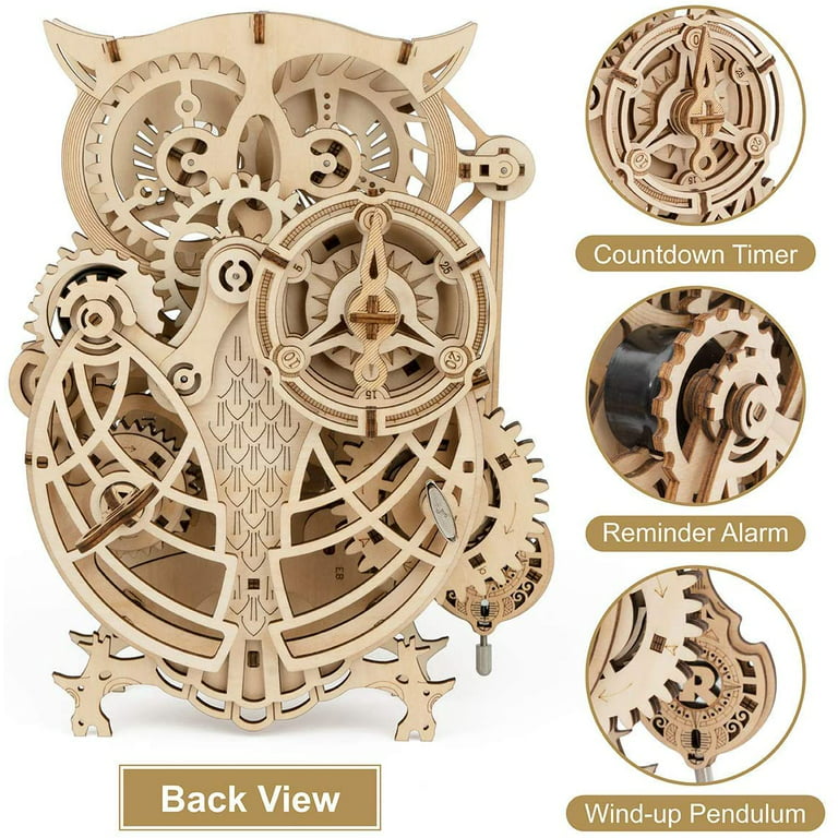 ROKR rokr 3d wooden puzzles diy clock kits for adults to build wood model  building kit unique birthday gift pendulum clock