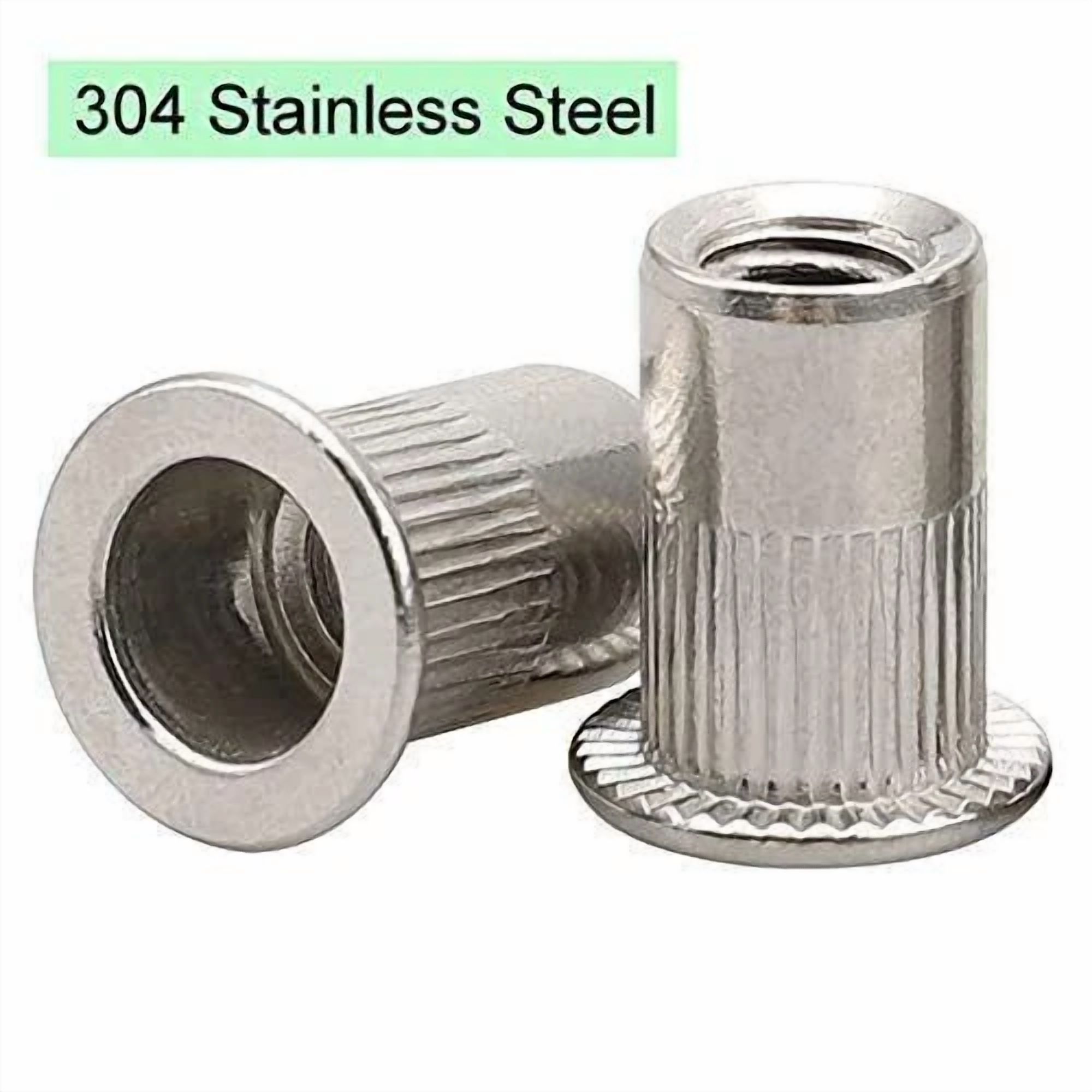 CIRCLE- Rivet Nut 50 Pieces 1/4-20Unc Stainless Steel Flat Head Rivnut Threaded Inser...