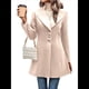 thumbnail image 2 of Abrigo de Invierno de Mezcla de Lana Color Camel para Mujer, Hasta la Rodilla, con Solapa y Muesca, Chaqueta de Abrigo con Botonadura Única Albaricoque M, 2 of 9