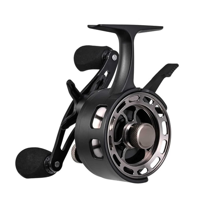 Moulinet de Pêche en Eau Profonde avec Design à Volutes pour Pêche d'Hiver Rotation Lisse Supérieure Système d'Équipement Durable Haute Résistance Pêche sur Glace Avancée