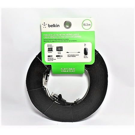 Belkin Premium CAT5e Networking 50 ft Flat Cable in (Best Network Cable Labeler)