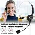 thumbnail image 1 of Call Center Headset Single-Sided USB Headset with Microphone Telephone Operator Headphone Noise Canceling Computer Headphone Headset with 330 Degree Boom for PC Landline Telephone, 1 of 9