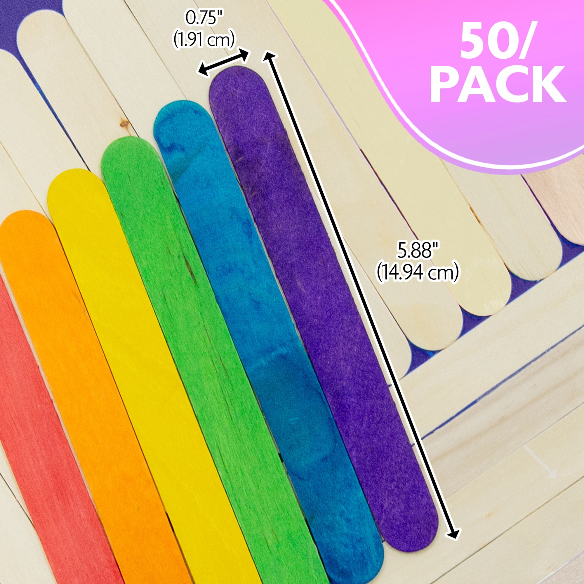BAZIC Jumbo Natural Craft Stick (50/Pack) / Box Qty - 24