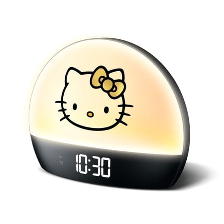Hello Kitty Sunrise Alarm Clock - Multicolor Lights, USB Charging, LED Display, and Snooze Function