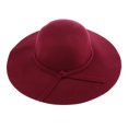 thumbnail image 2 of Sombrero Fedora De Fieltro De Lana Vintage Para Mujer Color Rojo Vino, 2 of 8