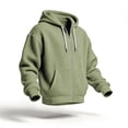thumbnail image 5 of Waffle Knit Hoodies for Men Full Zip Sweatshirt Hooded Cardigan with Pocket Loose Fit Drawstring Athletic Jackets, 5 of 7