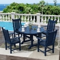 thumbnail image 5 of WestinTrends Malibu Patio Dining Table, All Weather Poly Lumber Adirondack 47" Trestle Round Outdoor Table with Umbrella Hole, Navy Blue, 5 of 7