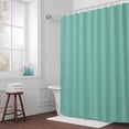 thumbnail image 6 of Solid Color Shower Curtain for Bathroom Decor, Medium Aqua Marine Waterproof Fabric Shower Curtain, 36"x72" Set with 12 Hooks, 6 of 9