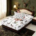 thumbnail image 4 of Manfei Aquatic Bird Pattern Fitted Sheet Full,Farmhouse Cabin Bed Set,3pcs,1 Fitted Sheet and 2 Pillowcases, 4 of 6