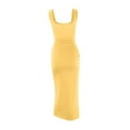 thumbnail image 4 of Vestido con tirantes y aberturas para mujer 2025 Summer - Cuello cuadrado, sin mangas, poliéster, fiesta/casual, XS-L, 4 of 5