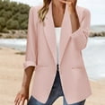 thumbnail image 4 of Baberdicy Women's Casual Jacket, Spring Autumn Lightweight Stand Collar Zip up Coat , Casual Solid Jacket, Everyday Zip Coat, Minimalist Layer Pink M, 4 of 5