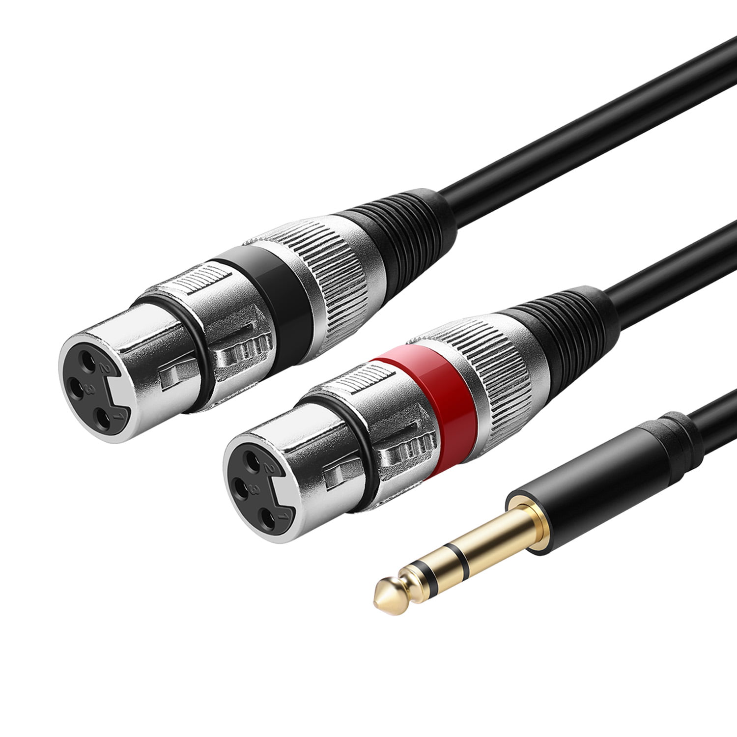6ft 1/4" 6.35mm Stereo Male to Female Extension Audio Amp Guitar TRS Cable Cord 