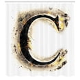 thumbnail image 3 of Ambesonne Letter C Shower Curtain, Scorched Paper, 69"Wx84"L, Tan Black Yellow, 3 of 3