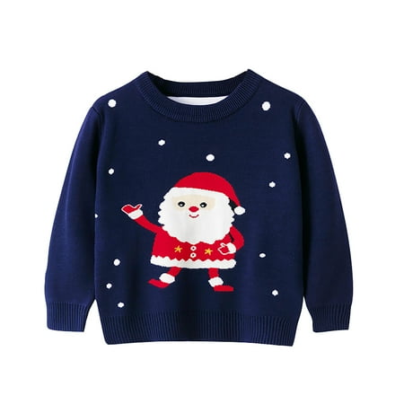 

Yubatuo Toddler Youth Teen Boys Girls Christmas Cartoon Knit Print Sweater Knitwear Baby Boy Clothes Yellow 110