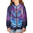 thumbnail image 5 of Xoenoiee Butterfly Galaxy Girls Boys Zip-Up Hoodies Kids Fall Winter Warm Sweatshirt Jacket with Pocket Youth Long Sleeve Shirt Top Teen Clothes Outfits, 14-16 Years, 5 of 7
