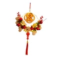 thumbnail image 3 of Corona de Año Nuevo, corona floral artificial, puerta principal, corona festiva del Año de la Serpiente estilo B, 3 of 9