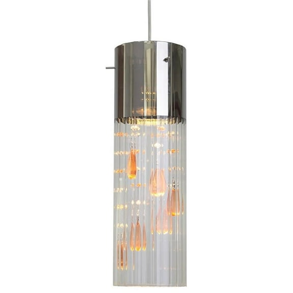 Woodbridge Lighting Gem Metal LED Mini Pendant with Strings in Topaz Orange