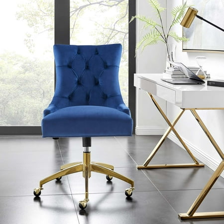 UPC: 0889654969778 | Modway Regent Tufted Performance Velvet Office Chair in Gold Navy