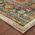 thumbnail image 4 of 10' X 13' Red Gold Orange Green Ivory Rust And Blue Oriental Power Loom Stain Resistant Area Rug, 4 of 5