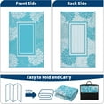 thumbnail image 5 of Twister.CK 8'x10' Outdoor Rug, Waterproof Reversible Plastic Straw Outside Carpet, Floral Border Indoor Outdoor Rug for Patio RV Camping Balcony Deck Backyard, Light Blue, 5 of 8