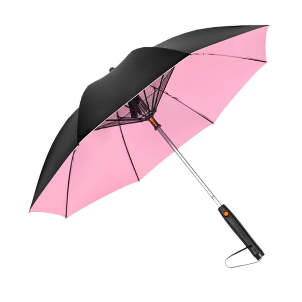 Sombrilla con ventilador perfecl a prueba de viento Rosa