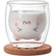 thumbnail image 1 of Taza de café con diseño de gato, taza de leche y té, taza de café con aislamiento de vidrio transparente de doble pared con posavasos, regalo interesante para usted (taza de gato), 1 of 5