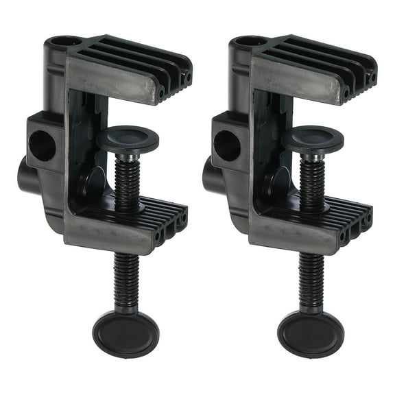 Uxcell 0.51" Hole Dia. Plastic Universal C Clamp Table Lamp Mic Arm Mount Desk Clamp Black 2 Pcs