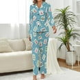thumbnail image 6 of HPINK-T Stylish Mahjong Women's Long-Sleeve Shirt And Full-Length Bottom Pajama Set, 6 of 10