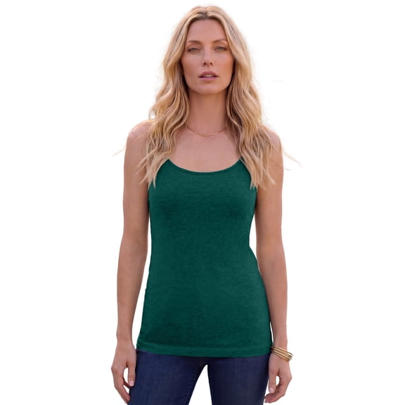 Roaman's Women's Plus Size Cami With Built-In Bra And Adjustable Straps