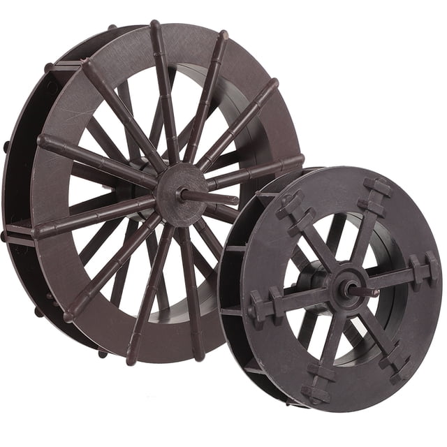 Lot de 2 Roues de Fontaine à Eau Feng Shui Traditionnelles pour Circulation d'Eau Aquarium Roue à Eau Diamètre 13.5 Po