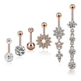 thumbnail image 1 of 6PCS Navel Ring Assorted Decorative Belly Button Ring Body Piercing Jewelry, 1 of 10