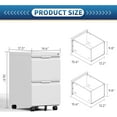 thumbnail image 4 of 2 Drawer File Cabinet with Lock,Filing Cabinet for Home Office,Small Rolling File Cabinet for Legal/Letter/A4 File,Mobile File Cabinet on Wheels Under Desk- Assembly Required(White), 4 of 10