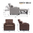 thumbnail image 2 of Ktaxon Sleeper Sofa Bed Convertible Chair Bronzing Cloth 3-in-1 Futon Sofa with Lumbar Pillow for Living Room Bedroom Office Apartment Furniture Brown, 2 of 13