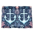 thumbnail image 7 of Yayeee Kitchen Curtains Tier Pair Light Filtering 27"x36" Rod Pocket Short Cafe Window Panel, Light Blue Anchor, 7 of 7