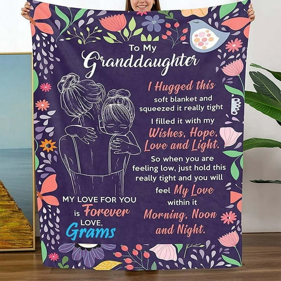 Gzwccvsn To My Granddaughter Blanket Gifts form Grandma, Gifts for Granddaughter Birthday My Love for You Is Forever Flannel Soft Blanket Throw 39"x59" Granddaughter Birthday Gifts