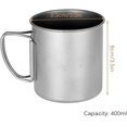 thumbnail image 5 of Jinxiu 400ml Titanium Cup Portable Camping Mug Outdoor Water Cup Tableware For Travel Camping Backpacking With Foldable Handle1pcs, 5 of 5