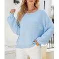thumbnail image 2 of Fuzzy Texture Raglan Sweater Light Blue Small, 2 of 4