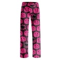 thumbnail image 4 of Dwralegc Womens Halloween Pajamas Long Bottoms Lounge Pajama Pants Elastic Waist Funny Halloween Printed Fuzzy Sleepwear Wine 2XL, 4 of 7