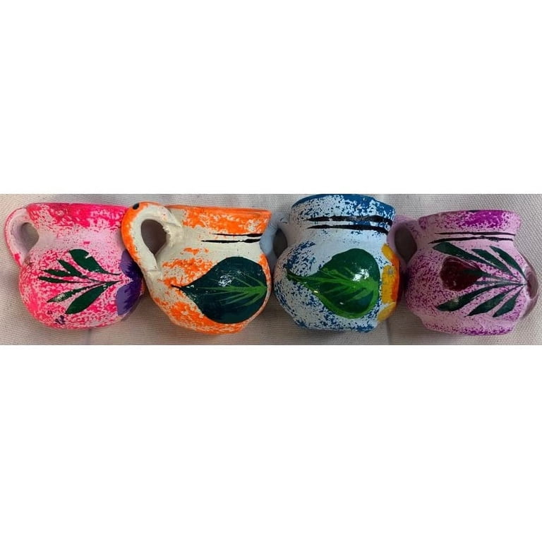 Hand-Blown Mexican Tequila Shot Glasses - Set Of 4, 2 Oz Each, Clear Glass