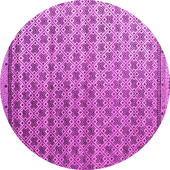 Ahgly Company Indoor Round Abstract Pink Modern Area Rugs, 7' Round