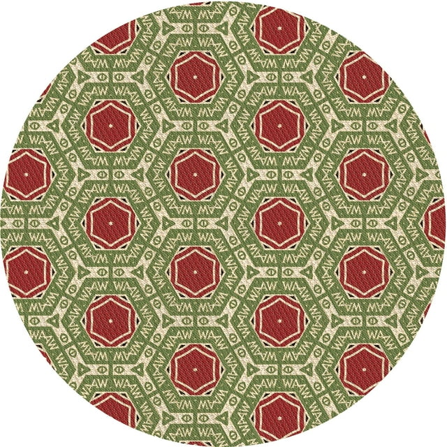 Ahgly Company Tapis Rond Lavable en Machine Intérieur Transitionnel Brun Selle, 7 Pieds Rond