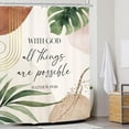 thumbnail image 2 of Glawry Boho Bible Verse Shower Curtain Inspirational Scriptures Quotes Abstract Tropical Palm Leaf Mid Century Bathroom Christian 72Wx72L Inches Bath Accessories Art Home Decor Fabric 12 Pack Hooks, 2 of 5