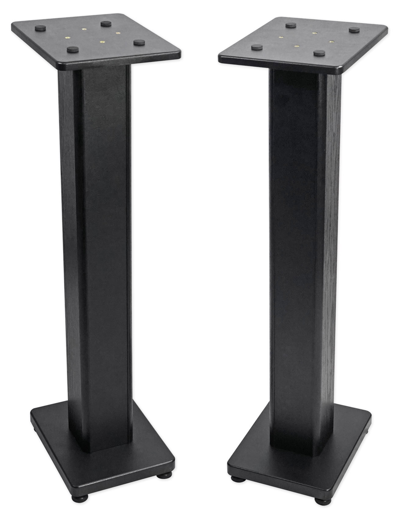 Pair Rockville RockShelf 54B Black 5.25" Home Bookshelf Speakers + 28" Stands