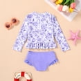 thumbnail image 5 of Younger Tree Baby Girl Swimsuit Long Sleeve Rash Guard Top Bikini Swimwear 2 Piece Set for 18-24 Months, 5 of 9