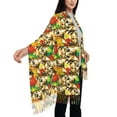 thumbnail image 4 of Sikiie Kittens With Maple Leaves Shawl Wraps Big Scarf Tassel Fall Winter Thick Scarf Warm Shawl Women Fall Gifts, 4 of 8